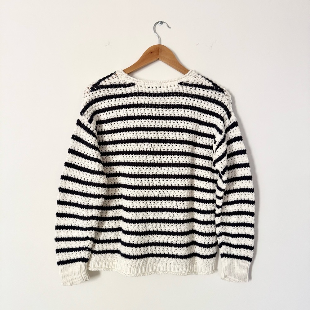 Madewell Austen Open Stitch Striped Pullover Sweater Lighthouse Size S - Picture 9 of 11